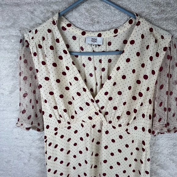 NOA NOA Baby Doll Dress Medium Whimsy Faux Wrap Rockabilly - Picture 2 of 16